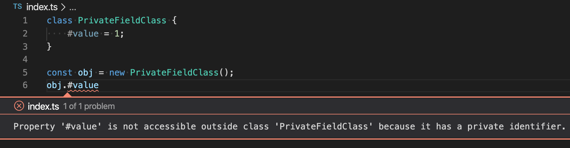 Error on accessing a private field