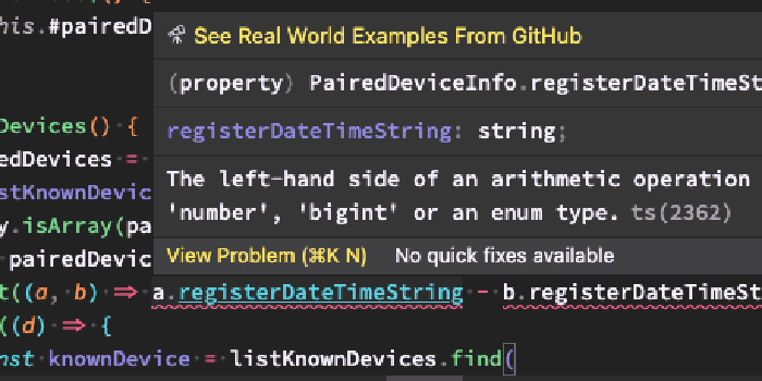[TypeScript] The left-hand side of an arithmetic operation must be type 'any', 'number', 'bigint' or an enum type