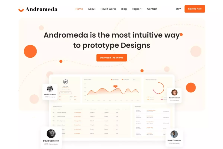 andromeda - hugo saas landing page