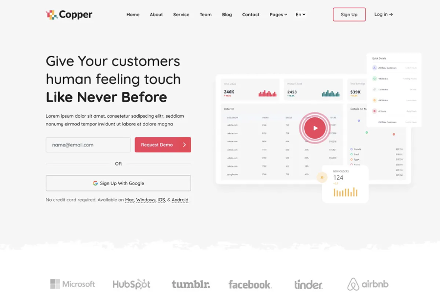 copper hugo sass landing page theme