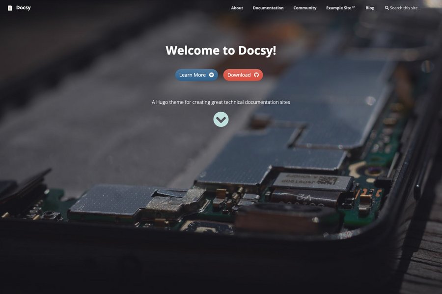 docsy technical documentation hugo theme