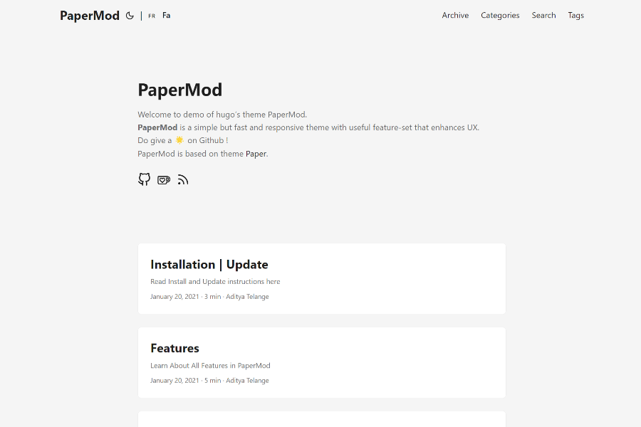 papermod hugo theme