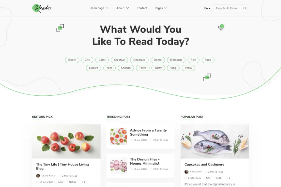 reader hugo blog theme